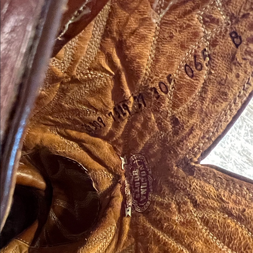 Nocona Tan Leather vintage cowboy Boots - Picture 3 of 6